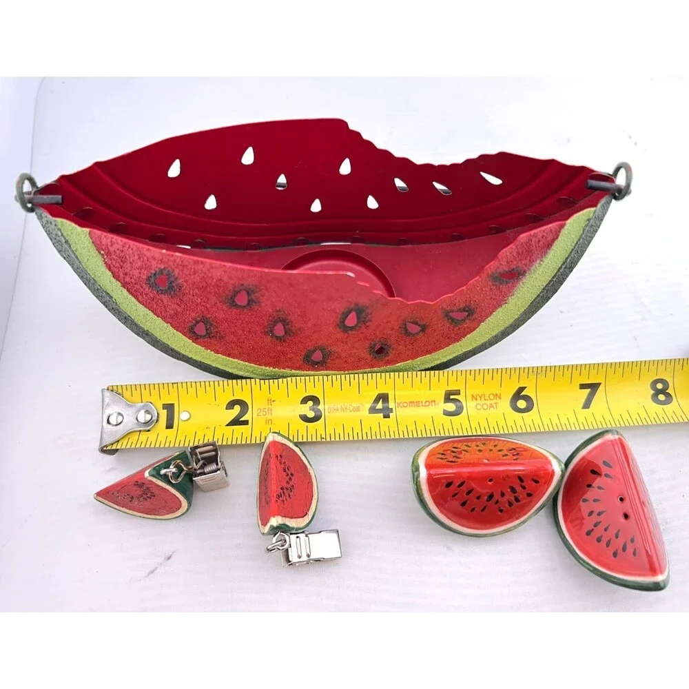 Watermelon Picnic Party Lot Salt & Pepper Shakers Tablecloth Clips Candle Holder